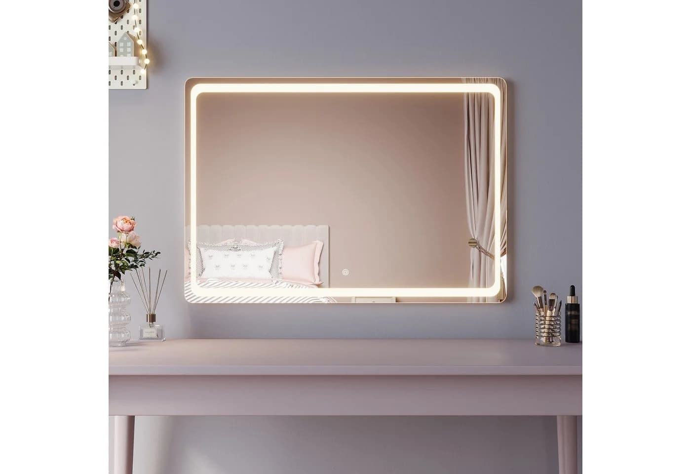 SONNI LED Schminkspiegel 100x70cm dimmbar mit Steckdose - Bild 2