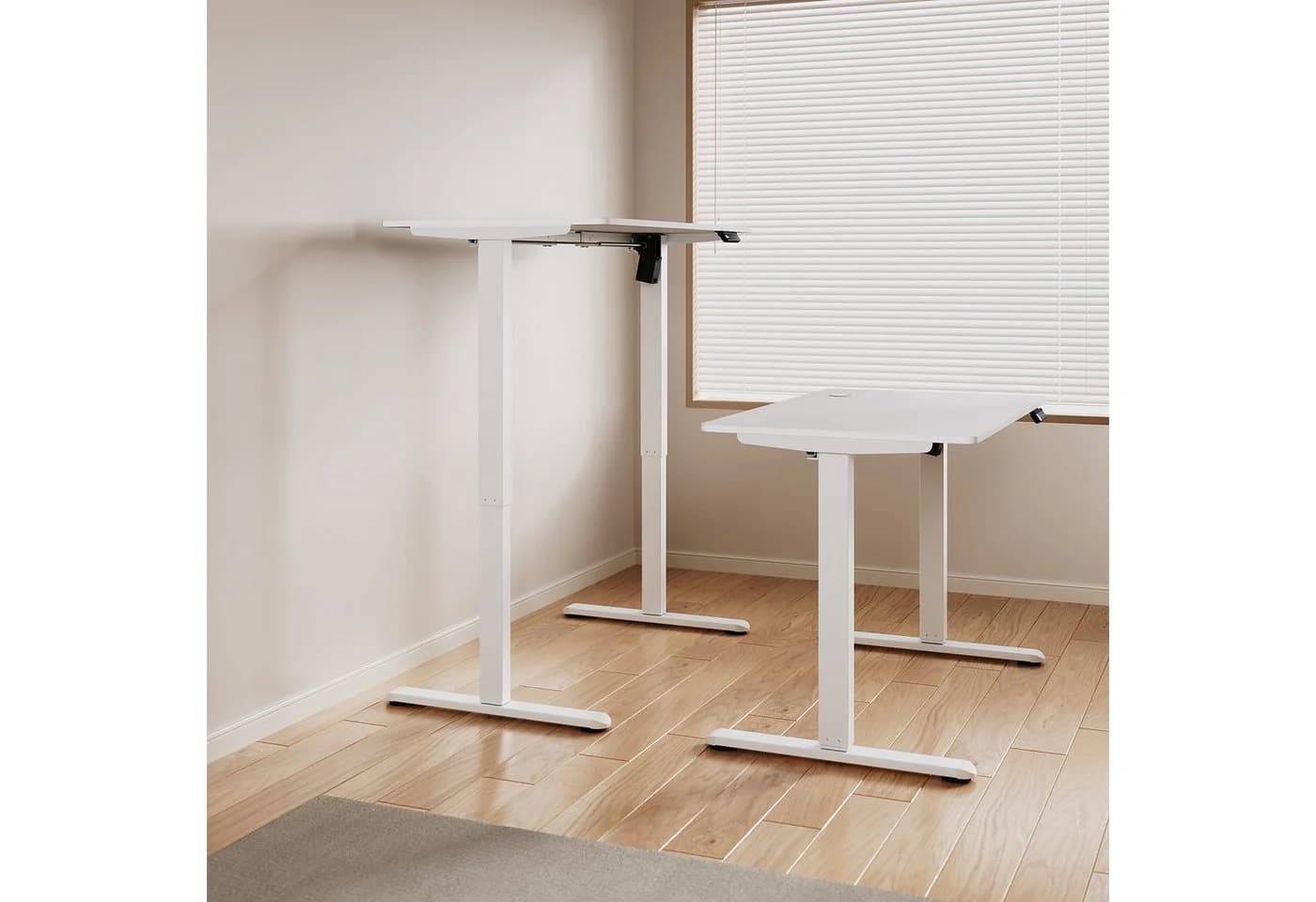 SONNI Schreibtisch Elektrisch Höhenverstellbar 60 kg Tragkraft Schwarz/Weiß - Bild 4