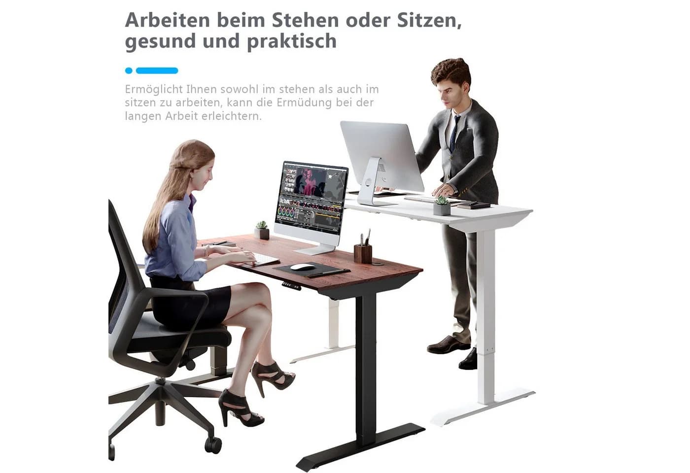 SONNI Elektrisch Höhenverstellbarer Schreibtisch mit Memory-Funktion - Bild 5