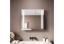 SONNI Spiegelschrank Badezimmerschrank 70x65cm mit 3-farbiger dimmbarer Beleuchtung Bild 2