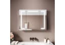 SONNI Spiegelschrank 80x60cm Silber Alu mit 3-farbiger Beleuchtung Bild 2