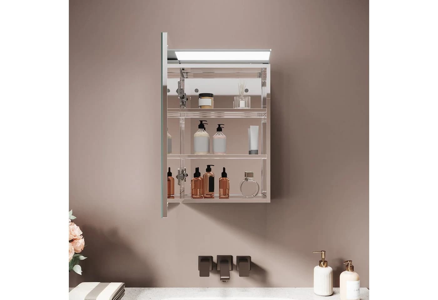 SONNI Spiegelschrank 36x52cm mit Frontbeleuchtung - Bild 4