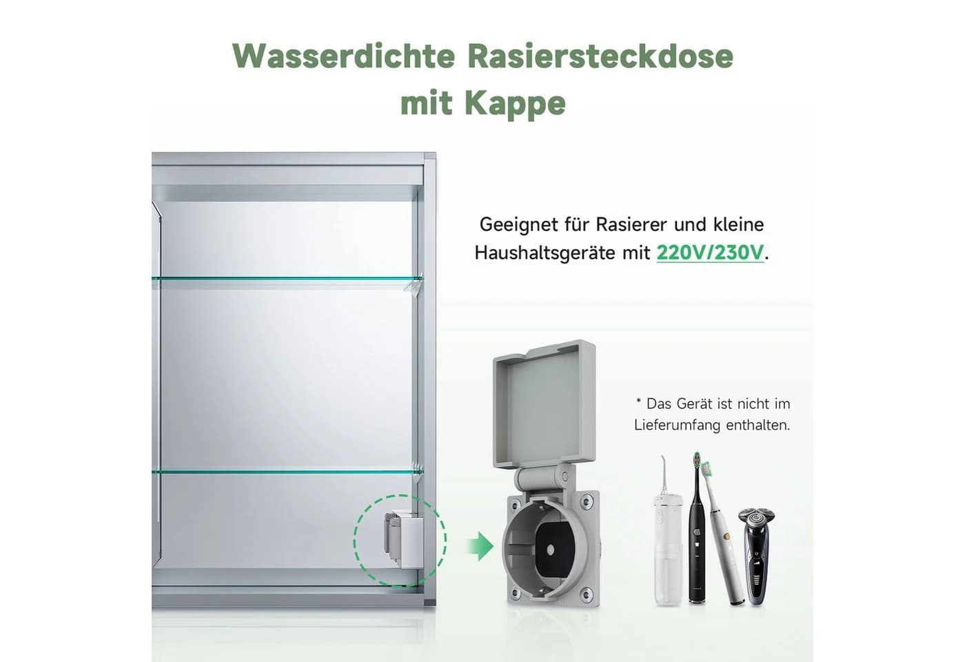 SONNI Spiegelschrank Aluminium Touch-Bedienung Antibeschlag - Bild 5