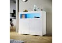 SONNI Kommode Sideboard Weiß Hochglanz mit LED-Beleuchtung Bild 2