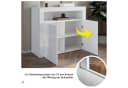 SONNI Kommode Sideboard Weiß Hochglanz mit LED-Beleuchtung Bild 5
