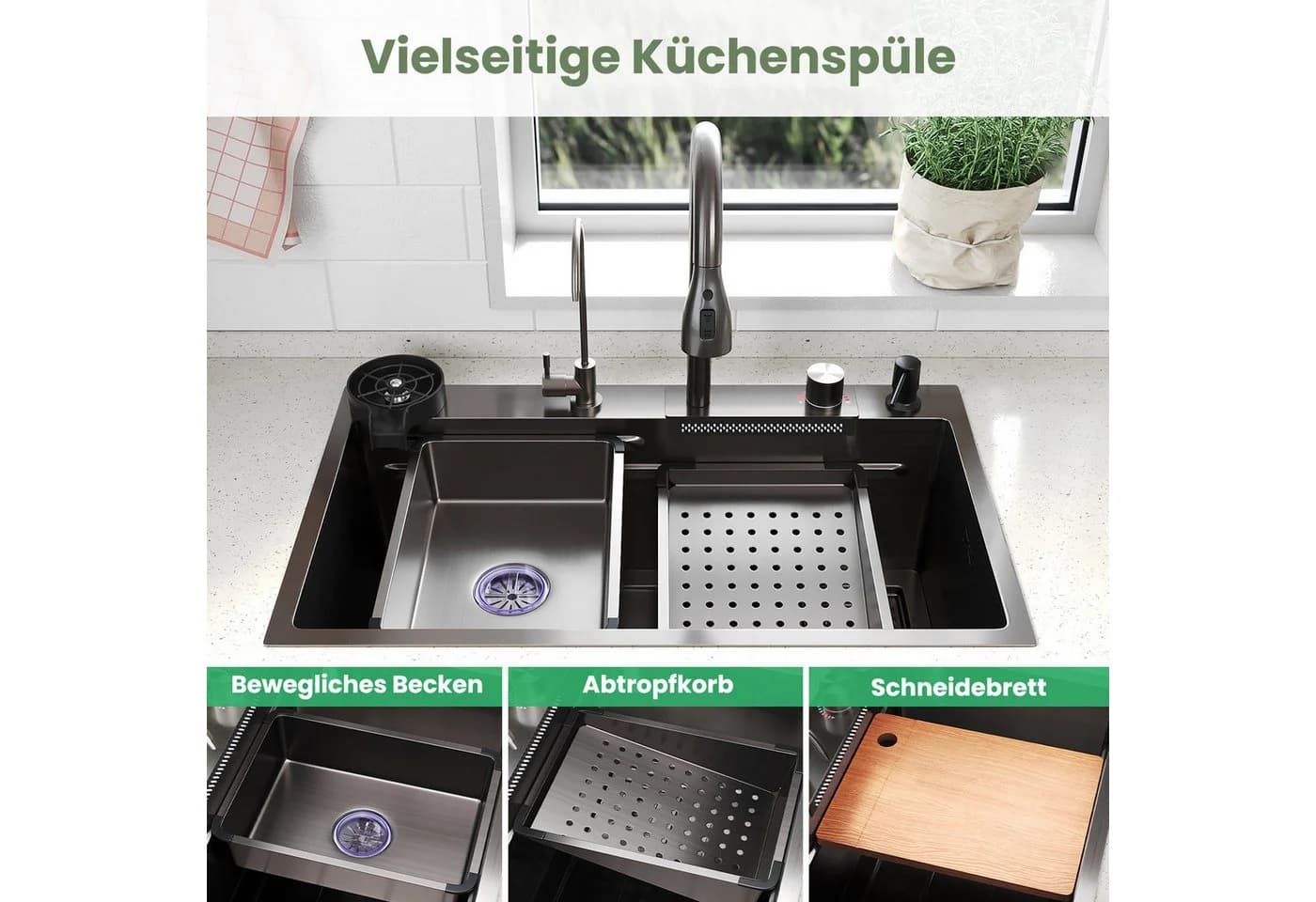 SONNI Küchenspüle Edelstahl Multifunktional - Bild 3