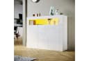 SONNI Kommode Sideboard Weiß Hochglanz mit LED Beleuchtung Bild 2
