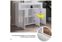 SONNI Kommode Sideboard Weiß Hochglanz mit LED Beleuchtung Bild 5