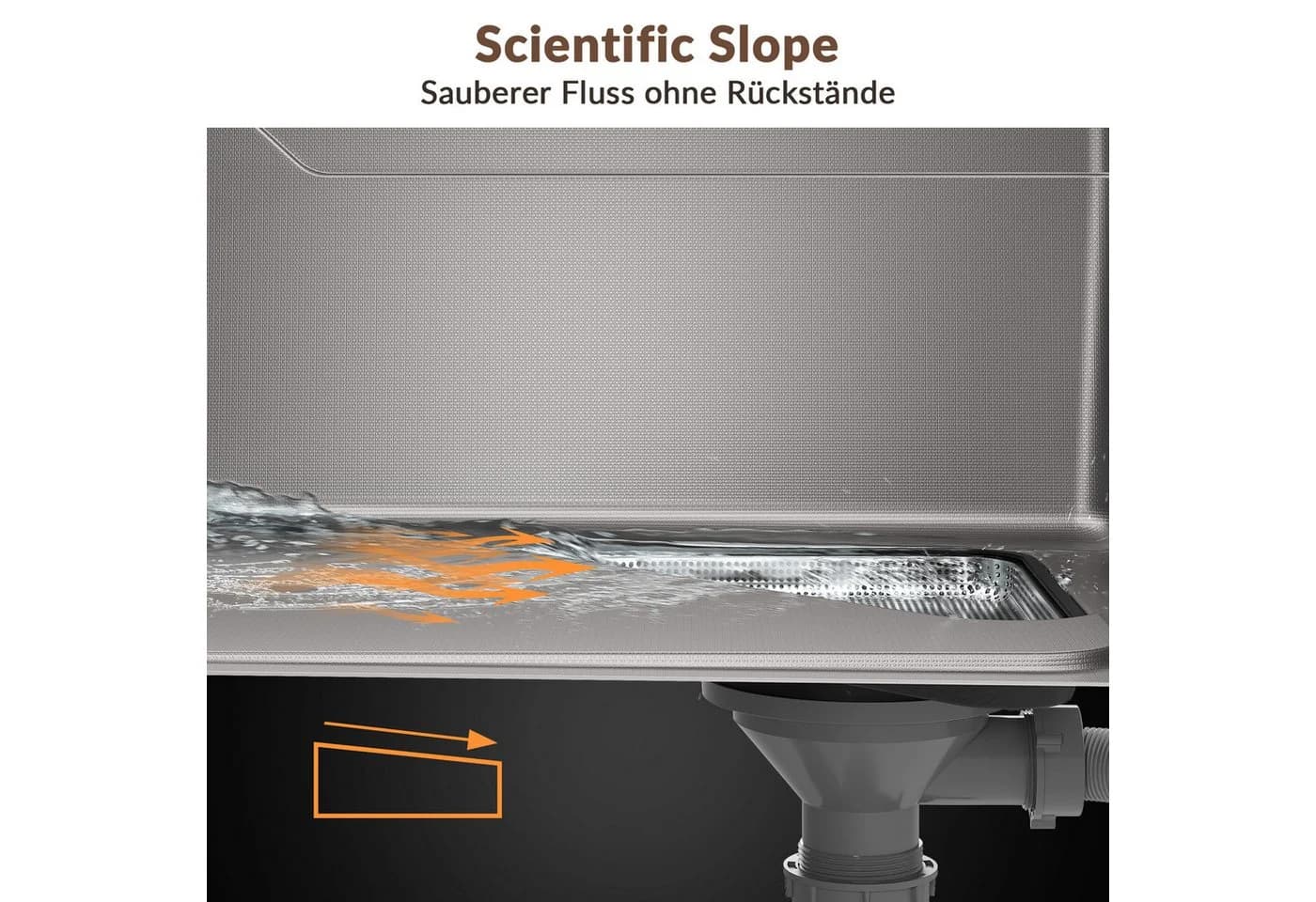 SONNI Küchenspüle Edelstahl Schwarz 70 cm mit Nano-Beschichtung - Bild 4