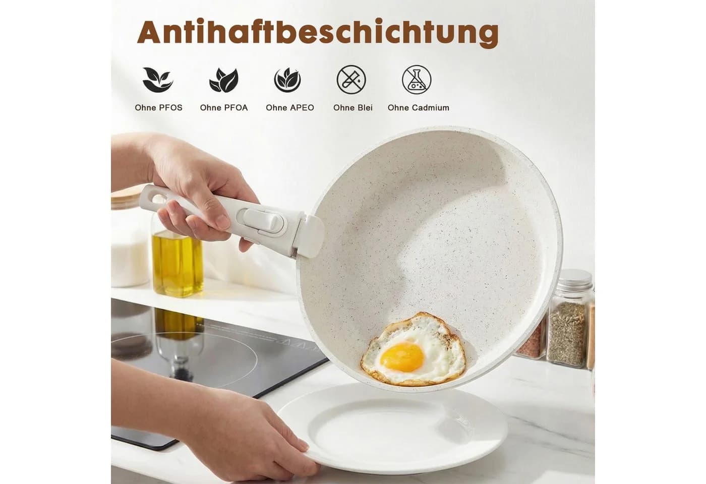 DUMOS Topf-Set 12-tlg. für Induktion mit abnehmbaren Griffen - Bild 3