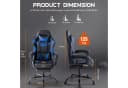 DUMOS Gaming-Stuhl Blau Ergonomisch mit Fußstütze & Kopfstütze Bild 1