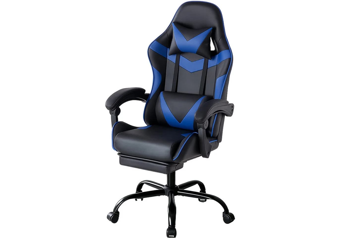 DUMOS Gaming-Stuhl Blau Ergonomisch mit Fußstütze & Kopfstütze - Bild 2