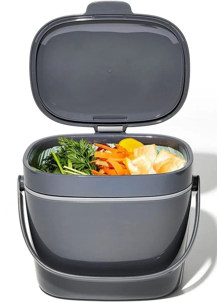 OXO GOOD GRIPS Biomülleimer Grau 6,6L - Geruchsdicht & Spülmaschinengeeignet