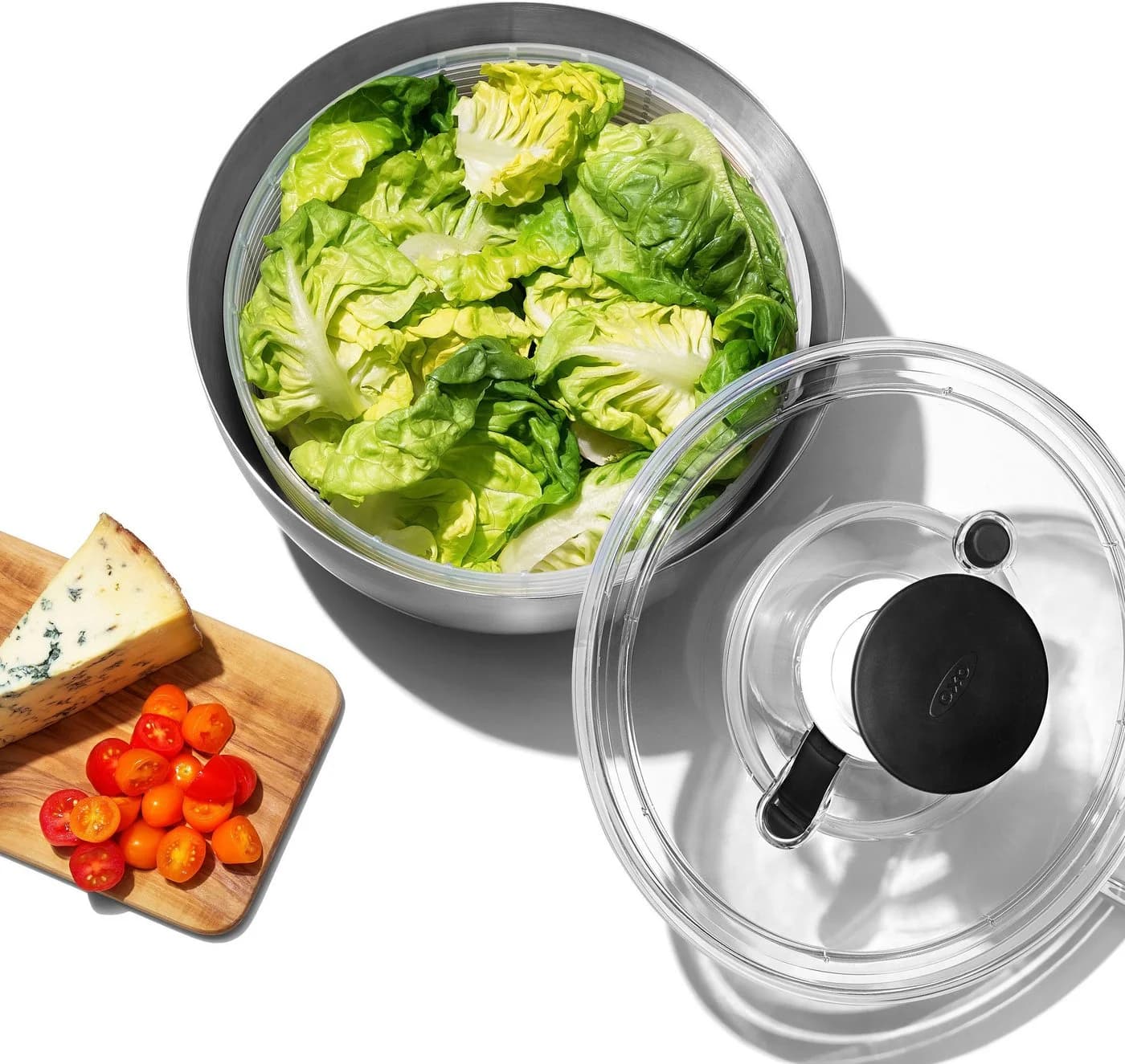 OXO STEEL Salatschleuder Silber Edelstahl 6 Liter - Bild 4