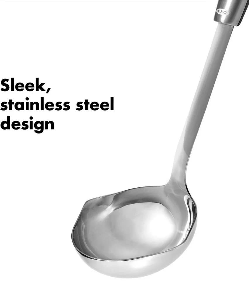 OXO SteeL Schöpflöffel Edelstahlkelle silber für Links- und Rechtshänder - Bild 3