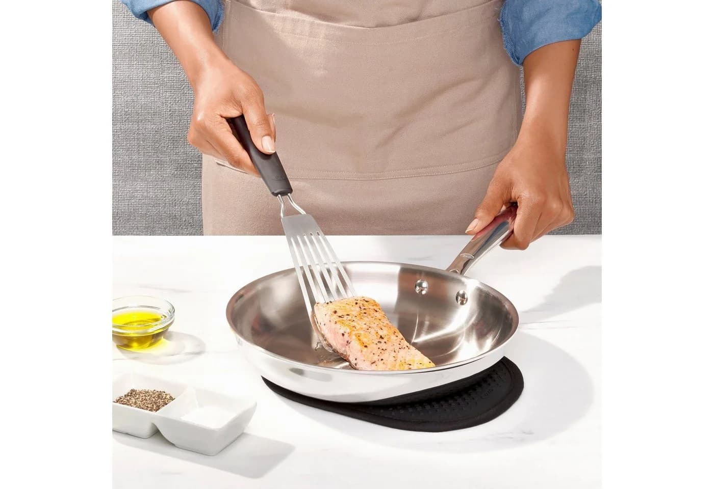 OXO GOOD GRIPS Grillwender silber Edelstahl 30 cm