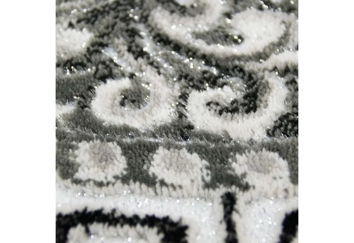 Carpetia Orientalischer Teppich mit Bordüre & Glitzergarn Creme Grau - Bild 3