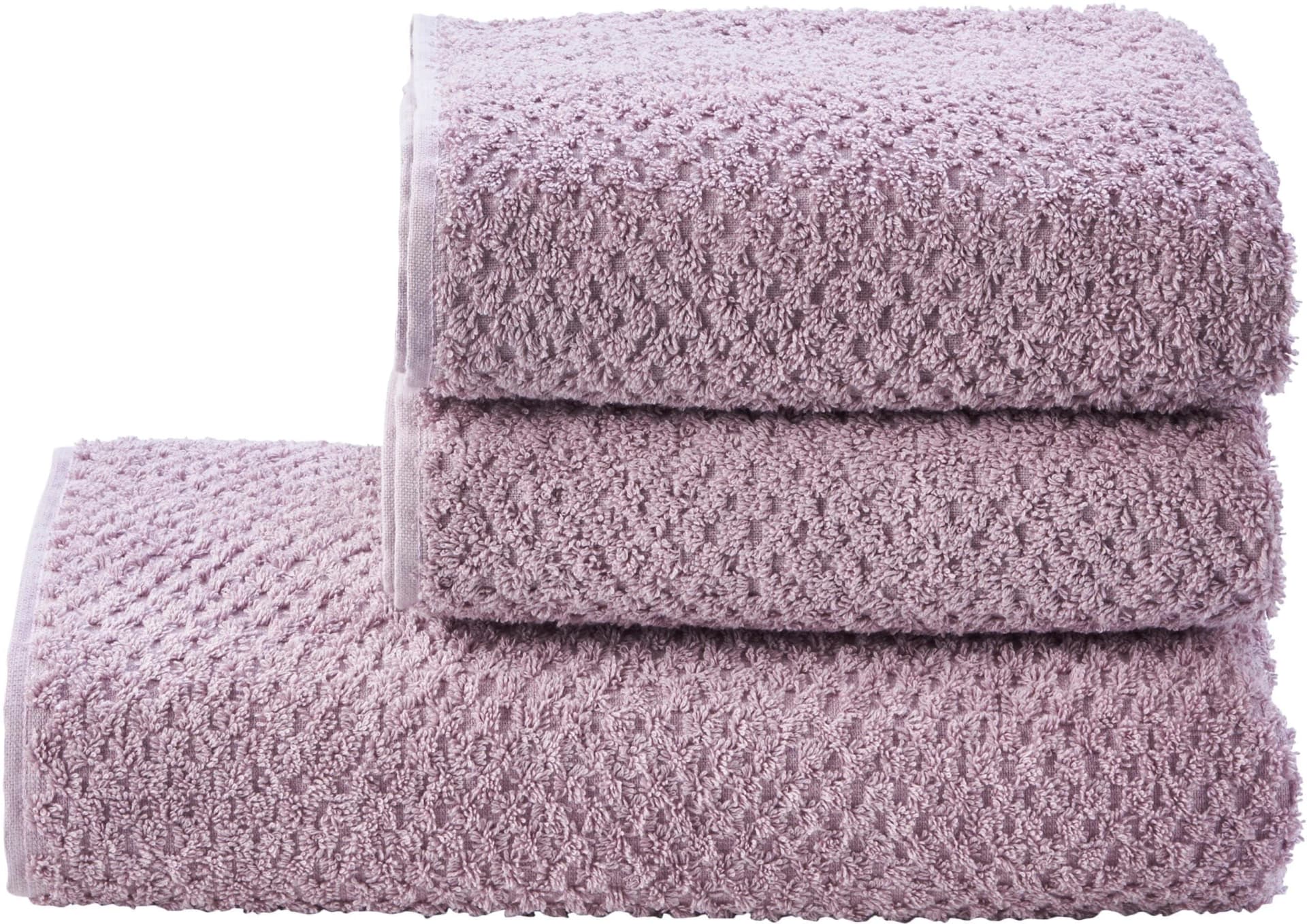 DONE. Handtuch Set Provence Honeycomb 3-tlg. Altrosa Walkfrottier