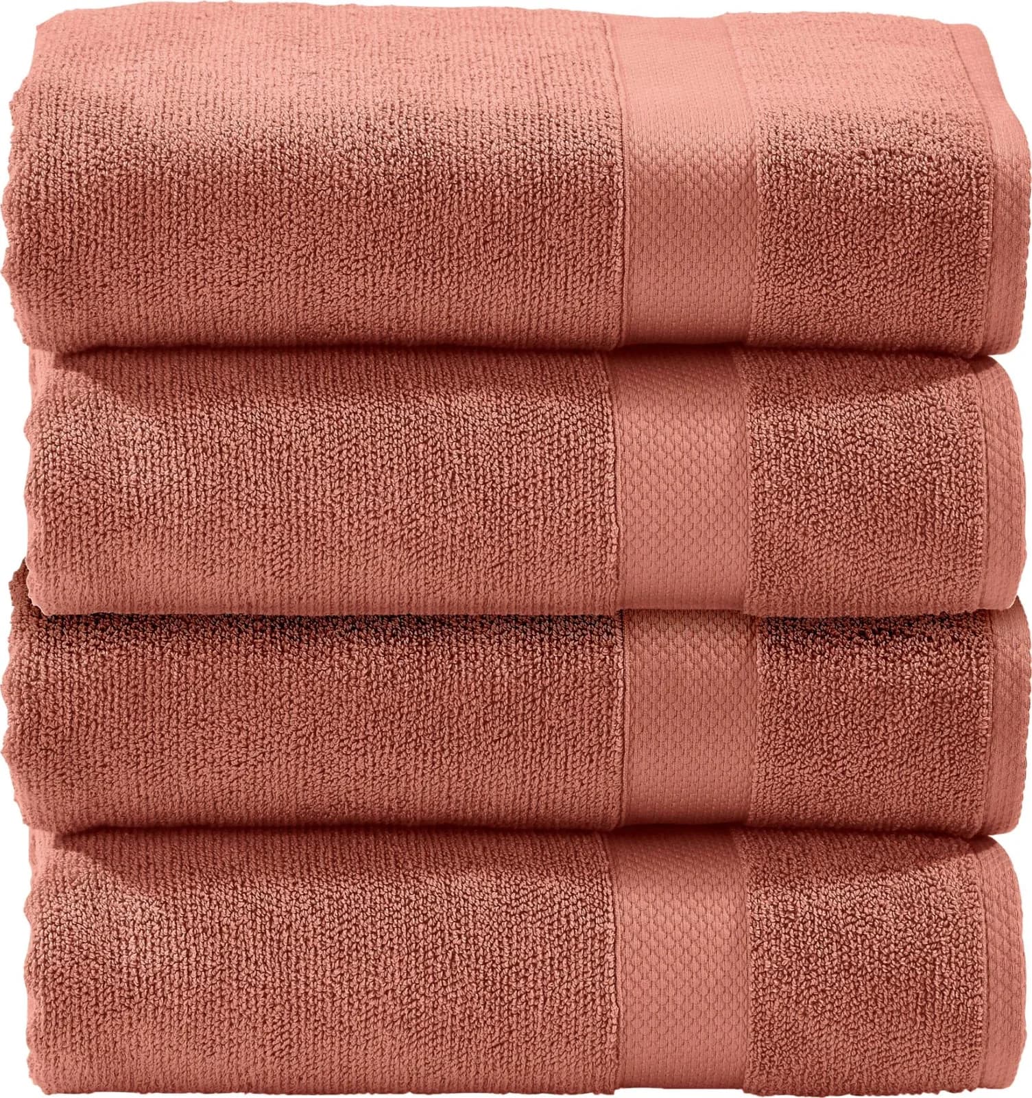 DONE. Deluxe Gästehandtuch Set 4-tlg. Rosa Altkupferfarben Frottee