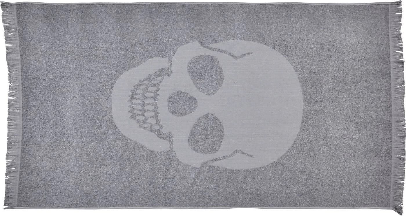 done. Hamamtuch Skull Grau Frottier Saugfähig