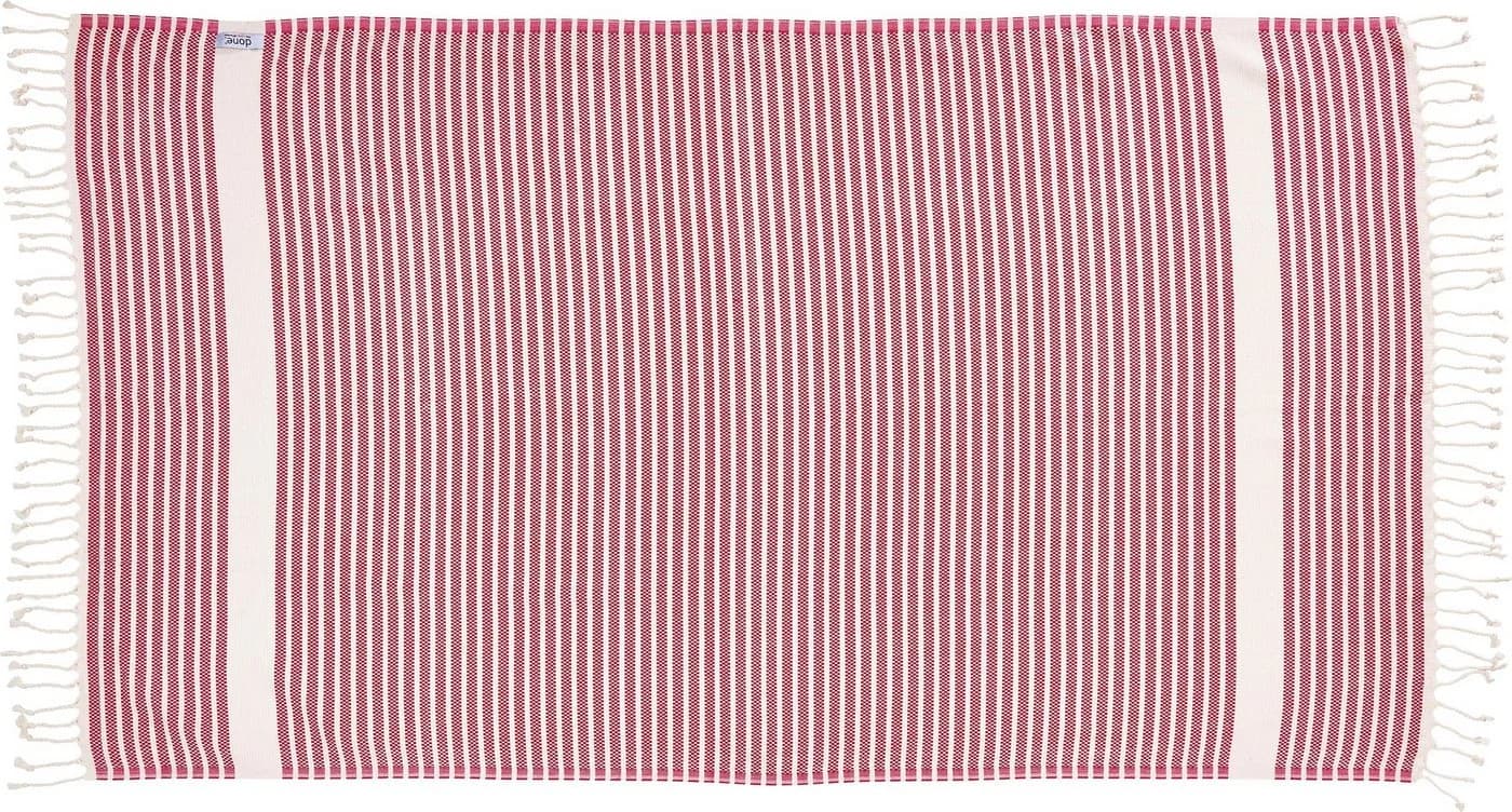 done. Plaid "Lounge Stripes" Pink-Beige 100x180cm Baumwolle