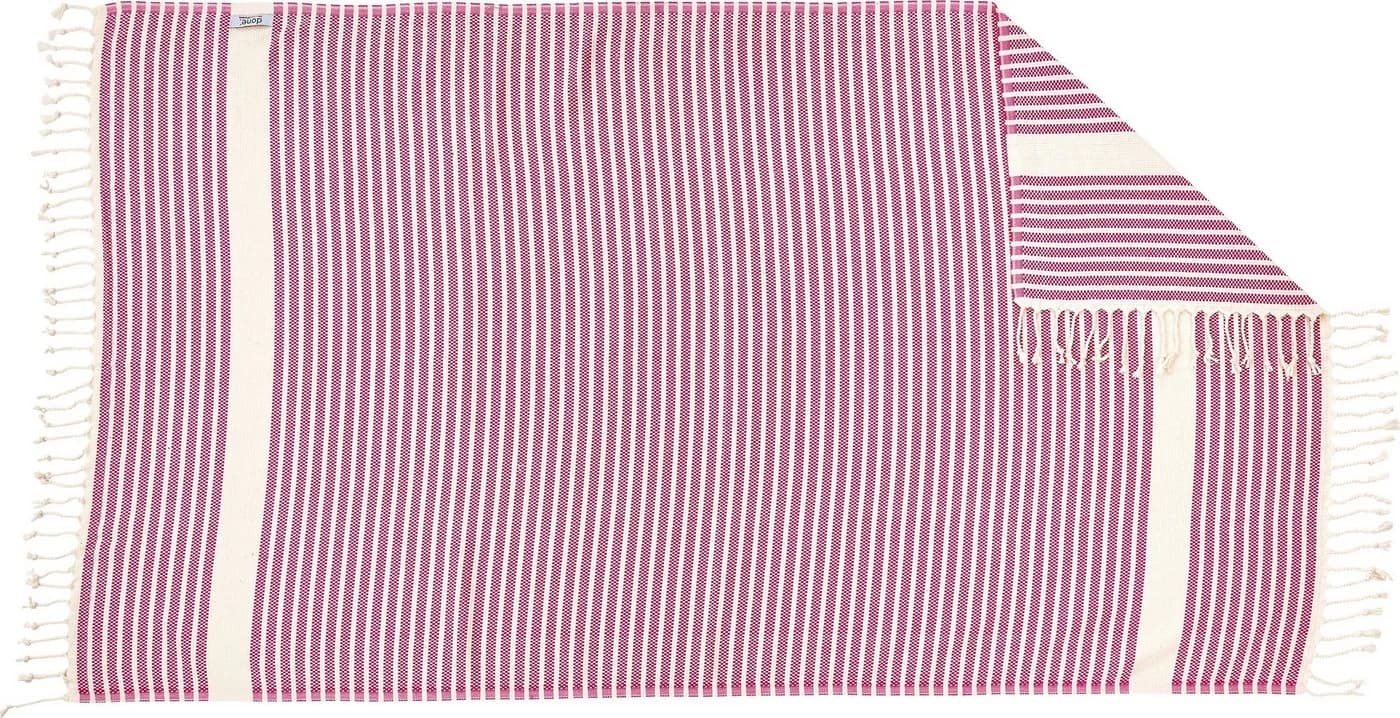 done. Plaid "Lounge Stripes" Pink-Beige 100x180cm Baumwolle - Bild 3