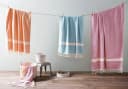done. Plaid "Lounge Stripes" Pink-Beige 100x180cm Baumwolle Bild 4