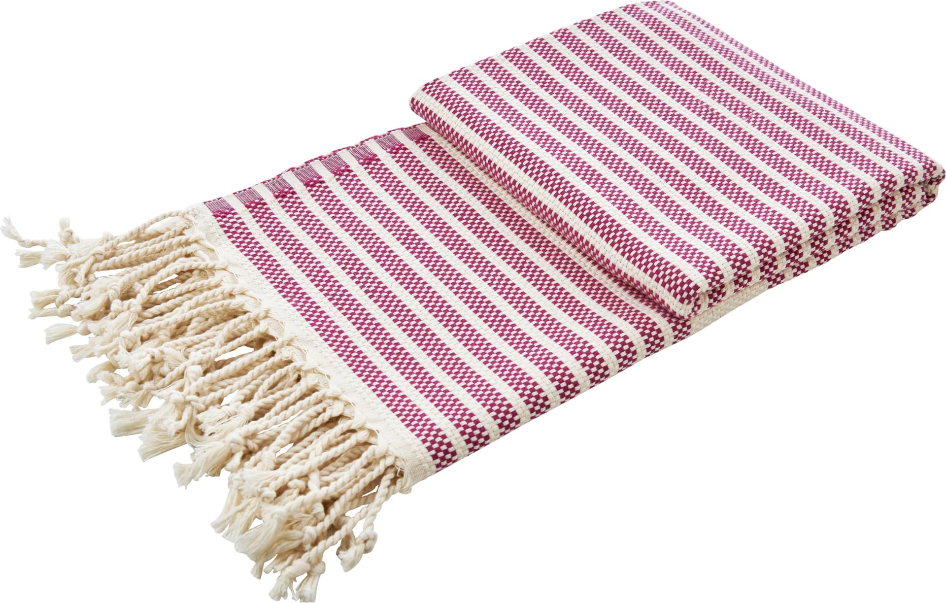 done. Plaid "Lounge Stripes" Pink-Beige 100x180cm Baumwolle - Bild 5