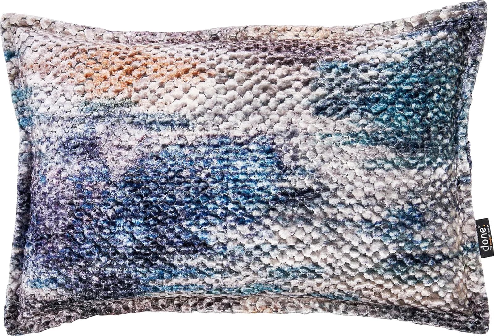 DONE. Dekokissen Glam Colour Blau Silber Meliert Polyester