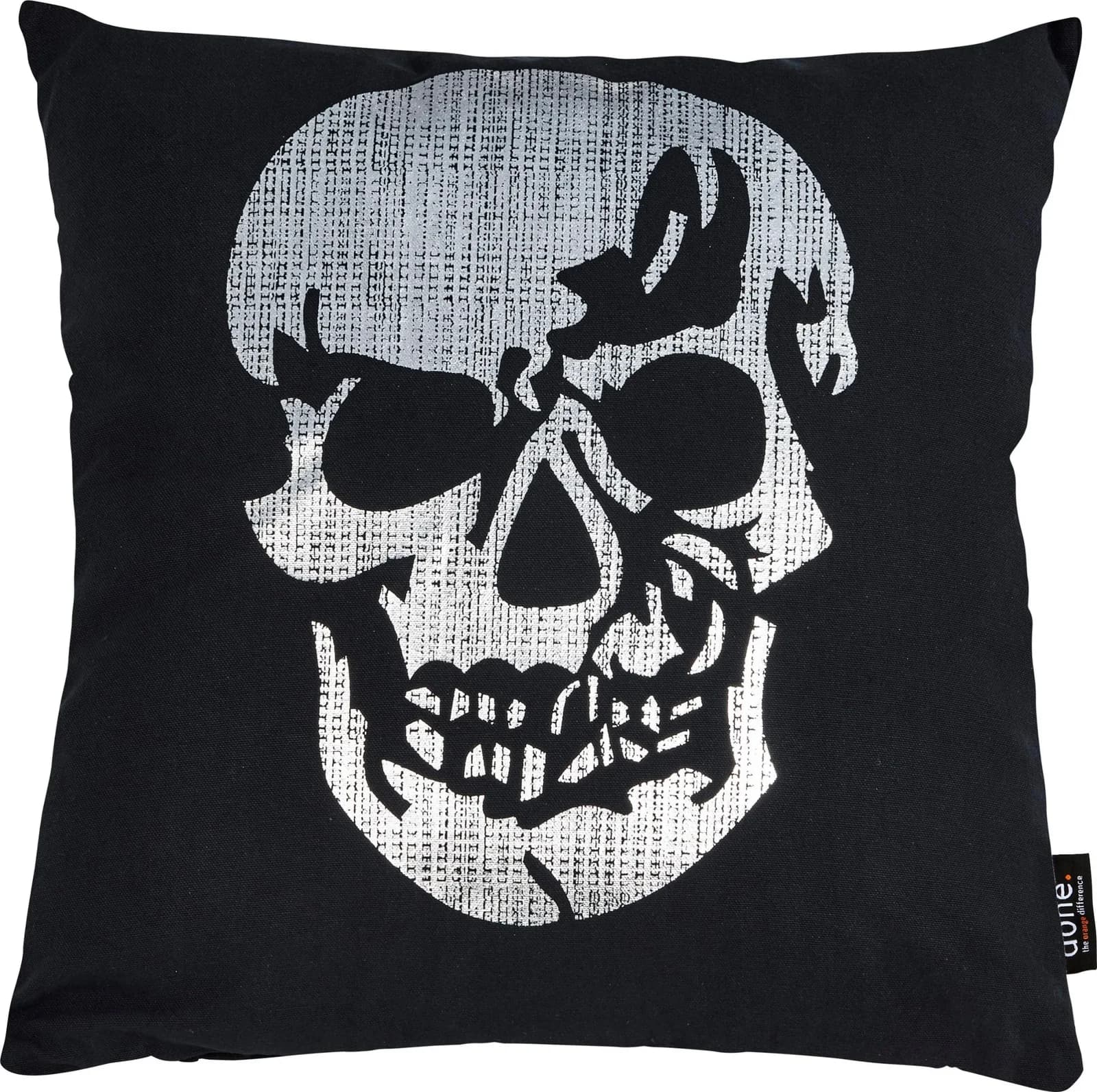 DONE. Dekokissen Stone Skull Silber Totenkopf 65x65cm Baumwolle