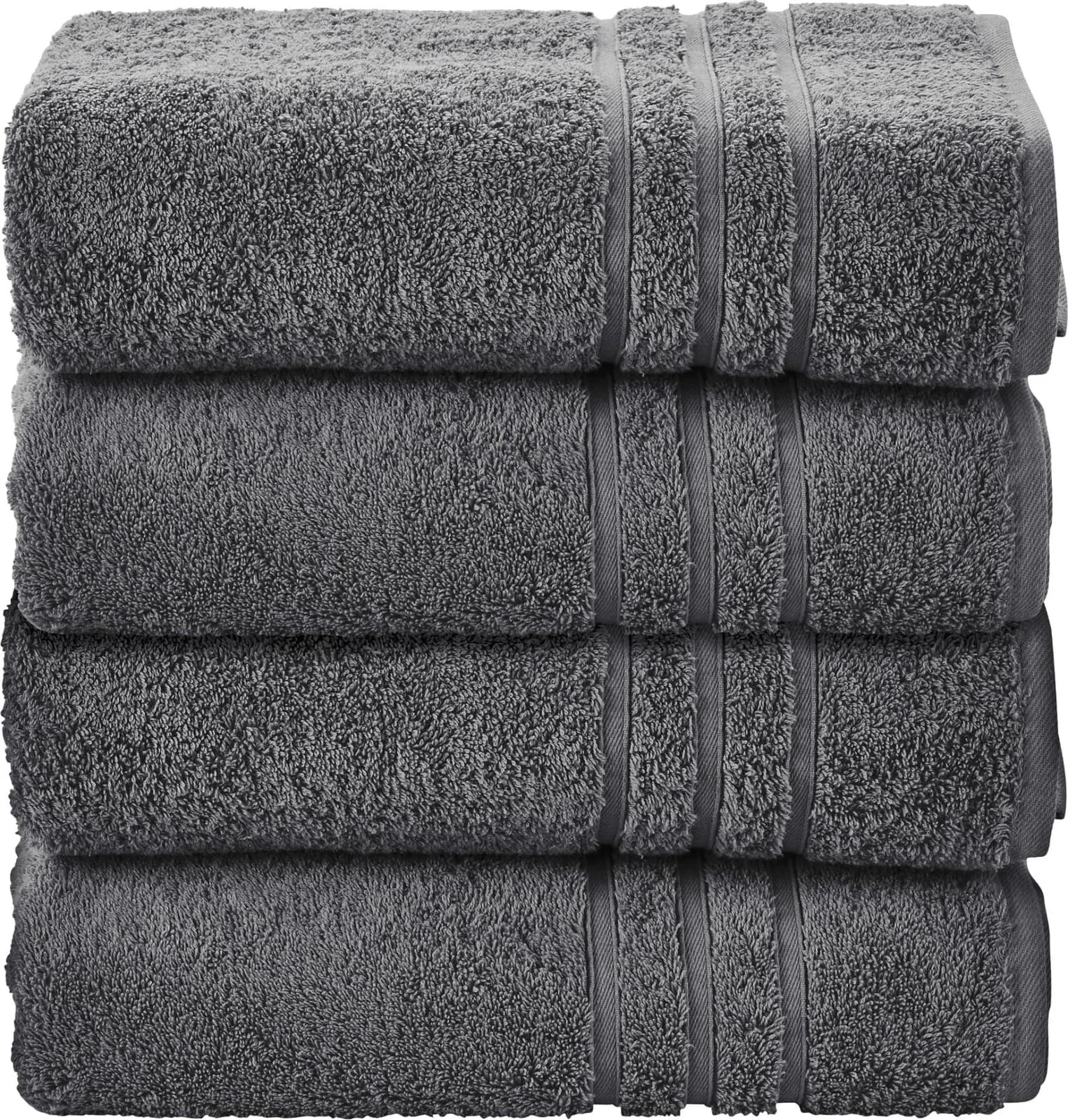 Handtuch Set aus Walkfrottier und Baumwolle, anthrazit, 50x100 cm - Bild 4