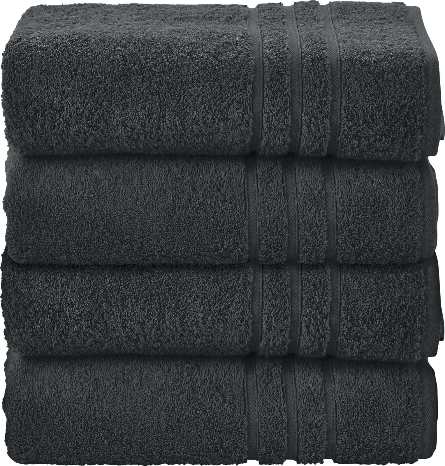 DONE. Daily Uni Handtuch Set 4-tlg. Schwarz Walkfrottier