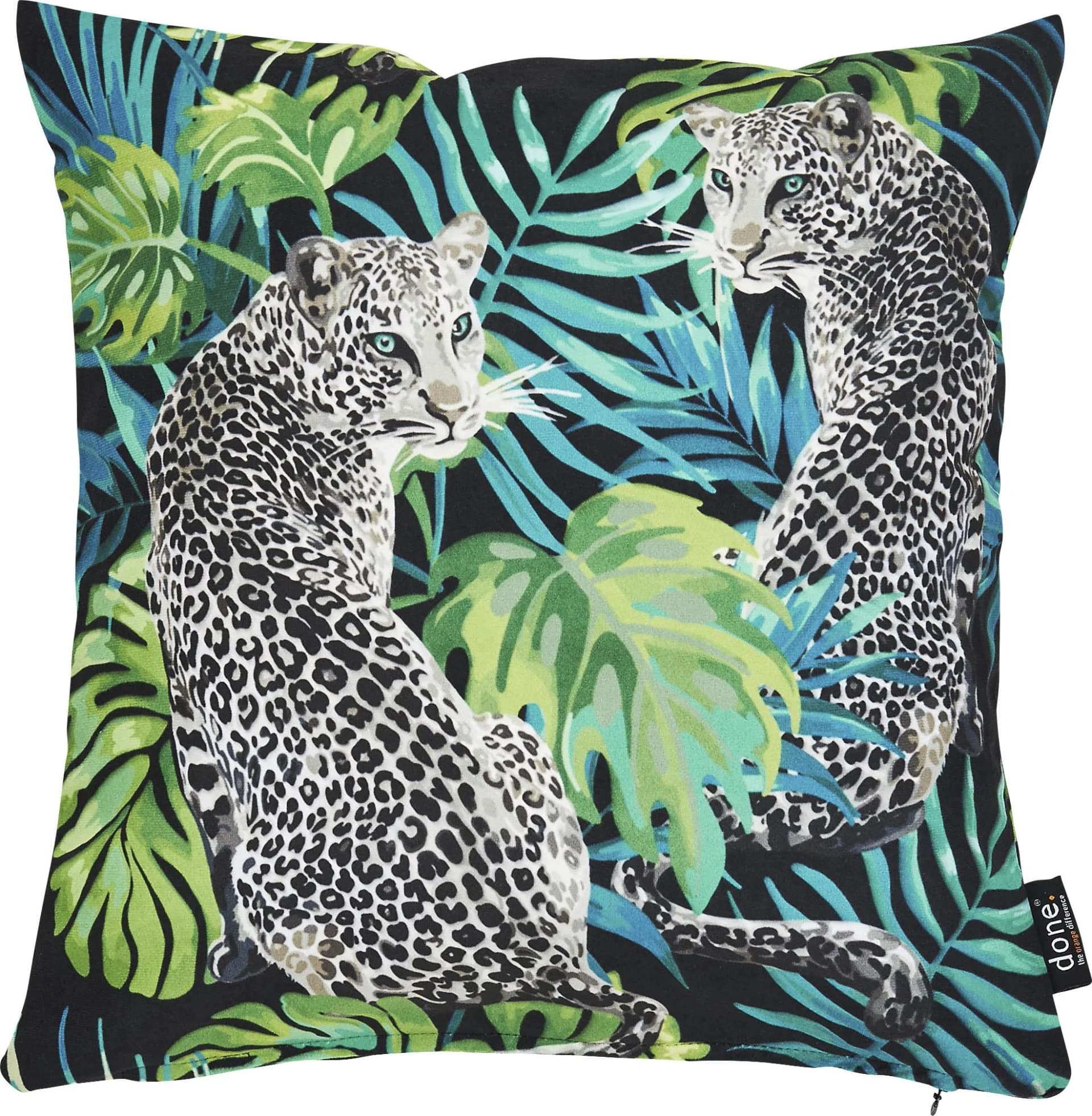DONE. Dekokissen Velour Print Leopard Bunt 65x65cm