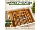 Refined Living Ausziehbarer Besteckeinsatz Bambus Schubladen Organizer Bild 3