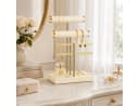 SURFOU Schmuckständer Organizer Beige/Gold 5-in-1 Samt & Metall Bild 1