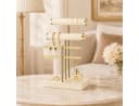SURFOU Schmuckständer Organizer Beige/Gold 5-in-1 Samt & Metall Bild 3