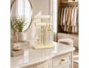 SURFOU Schmuckständer Organizer Beige/Gold 5-in-1 Samt & Metall Bild 5