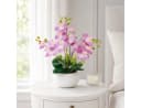 SURFOU Künstliche Orchidee im Topf Lila Phalaenopsis mit Keramiktopf Bild 1