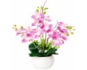 SURFOU Künstliche Orchidee im Topf Lila Phalaenopsis mit Keramiktopf Bild 2