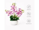 SURFOU Künstliche Orchidee im Topf Lila Phalaenopsis mit Keramiktopf Bild 3