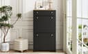 Refined Living Schuhschrank mit Schublade und 2 Klappen Schwarz Holzoptik Bild 5