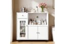 oyajia Sideboard Aufbewahrungsschrank Weiß mit Rollen Bild 1