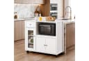 oyajia Sideboard Aufbewahrungsschrank Weiß mit Rollen Bild 2