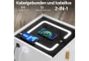 oyajia Nachttisch mit LED-Beleuchtung und kabellosem Laden Weiß Bild 5