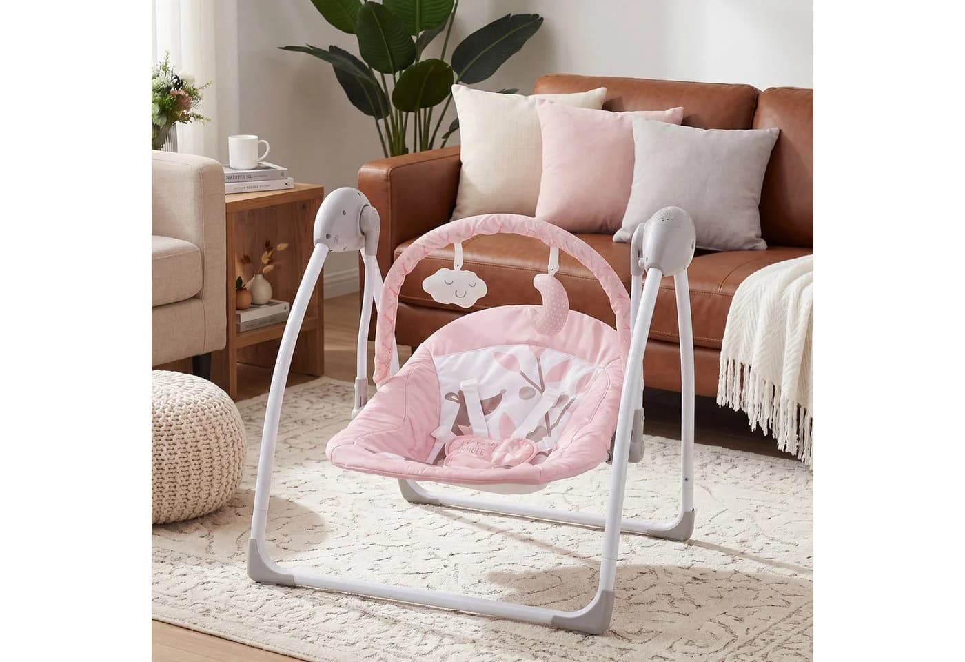 oyajia Babyschaukel Rosa mit Musik und 5 Wippgeschwindigkeiten - Bild 2