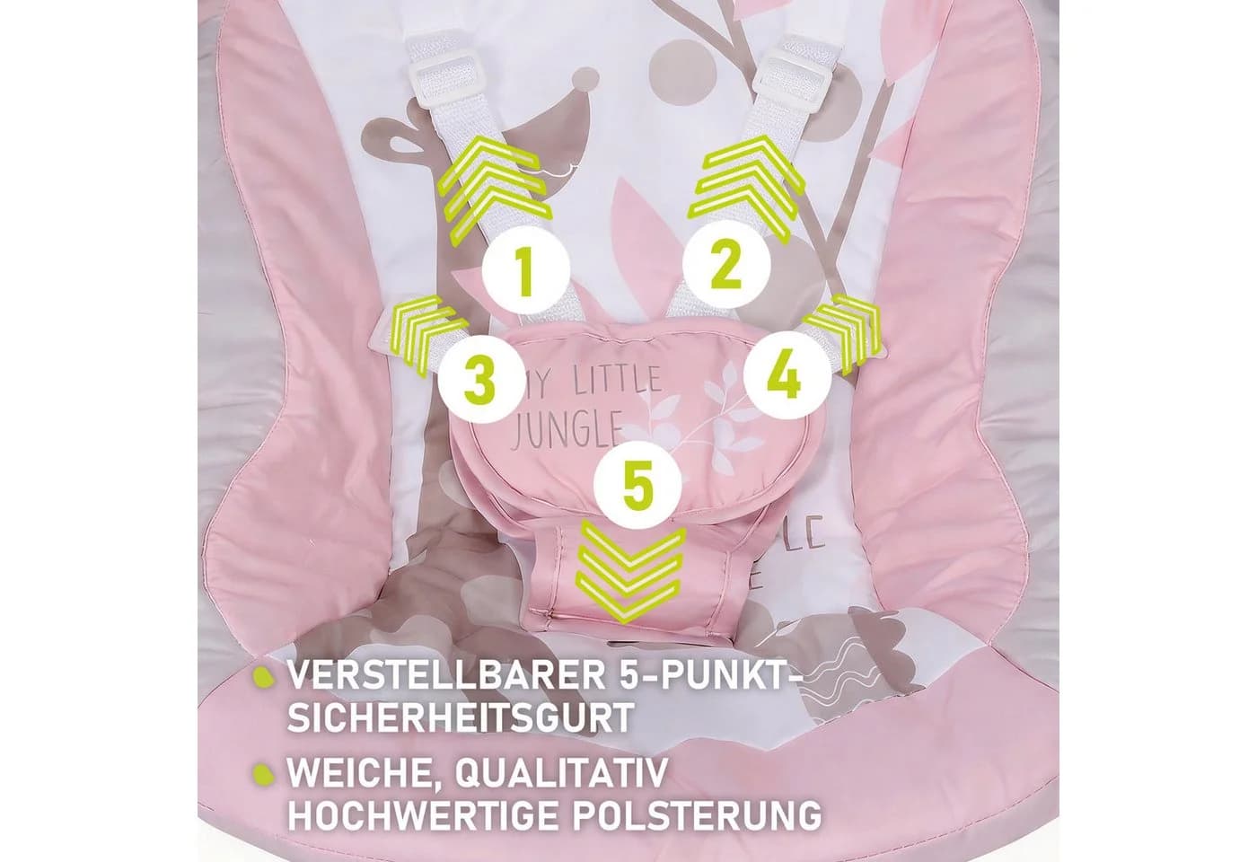 oyajia Babyschaukel Rosa mit Musik und 5 Wippgeschwindigkeiten - Bild 3