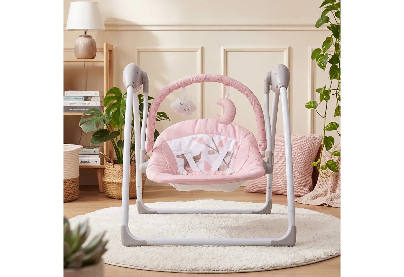 oyajia Babyschaukel Rosa mit Musik und 5 Wippgeschwindigkeiten - Bild 4
