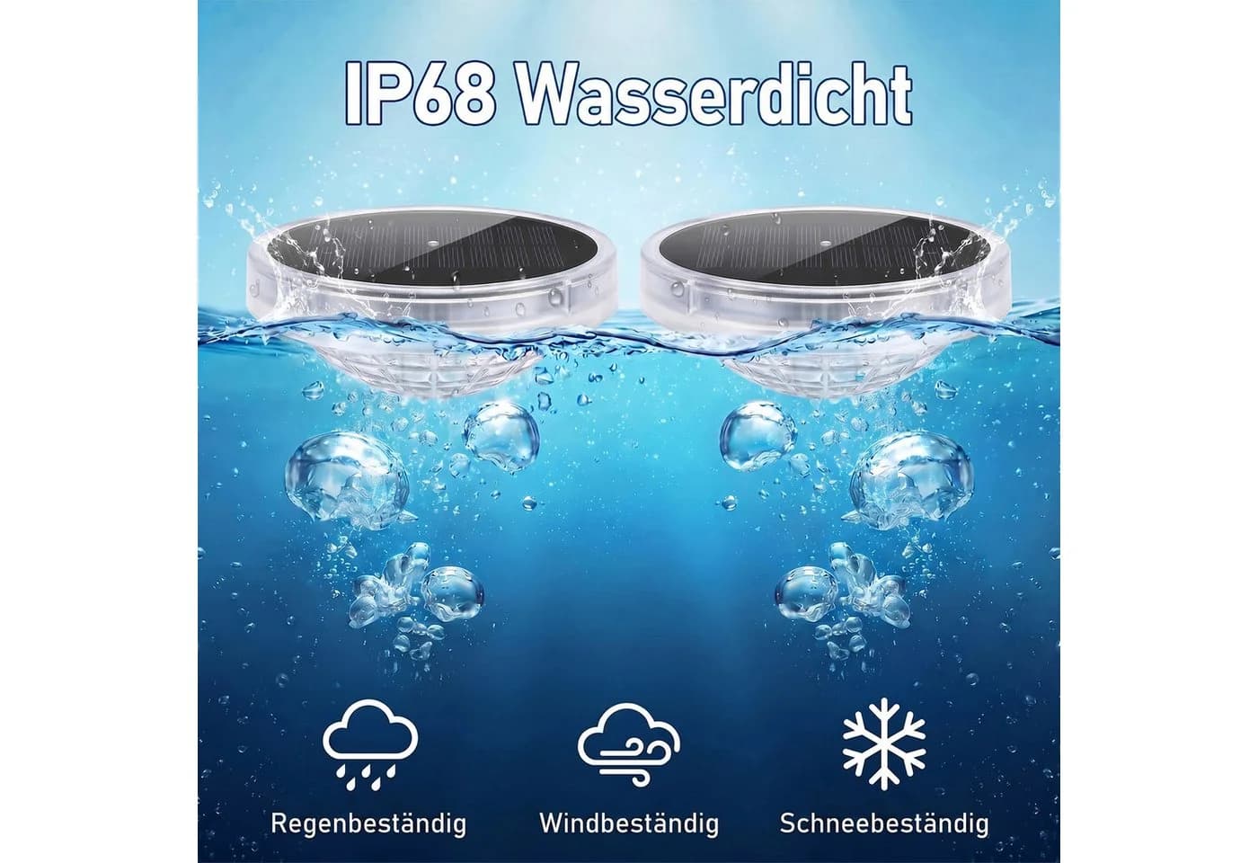 oyajia 2er Set Solar Poollicht RGB Wasserdicht mit Fernbedienung - Bild 5