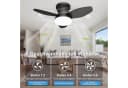 oyajia Deckenventilator mit LED-Beleuchtung 66cm Schwarz Dimmbar Fernbedienung Bild 4