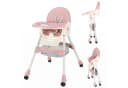 oyajia Kinderstuhl 3-in-1 Rosa/Blau mit 5-Punkt-Gurt Bild 2